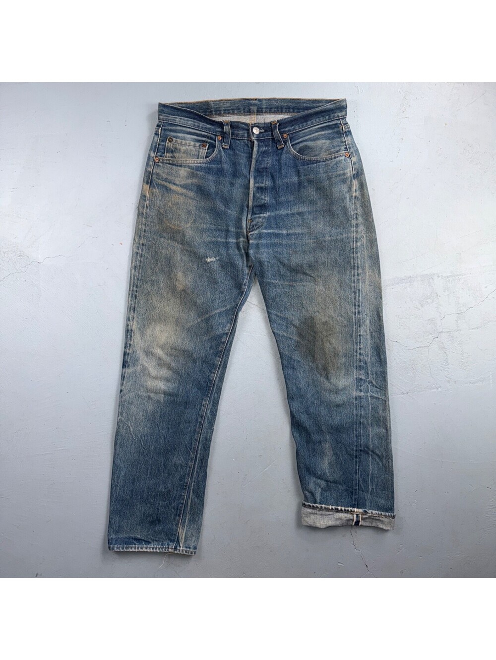 Levis 501 Vintage 80s Redline Selvedge USA XX Jeans Light Wash 34x30 Act 33x28
